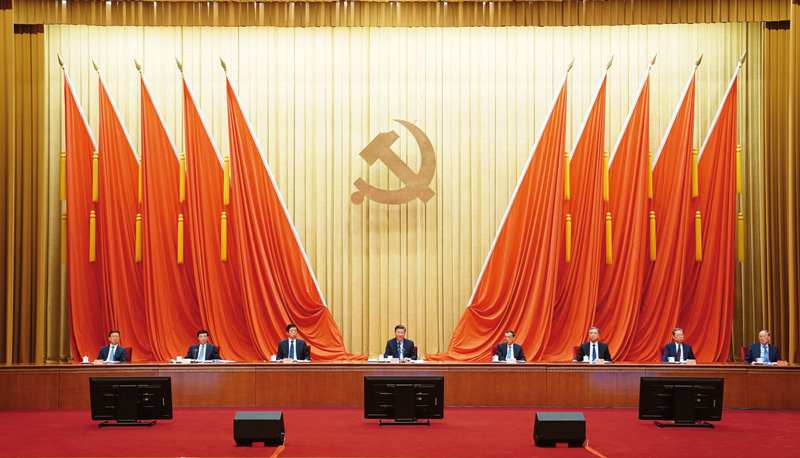 2021年2月20日，黨史學(xué)習(xí)教育動(dòng)員大會(huì)在北京召開(kāi)。中共中央總書記、國(guó)家主席、中央軍委主席習(xí)近平出席會(huì)議并發(fā)表重要講話。 新華社記者 翟健嵐/攝